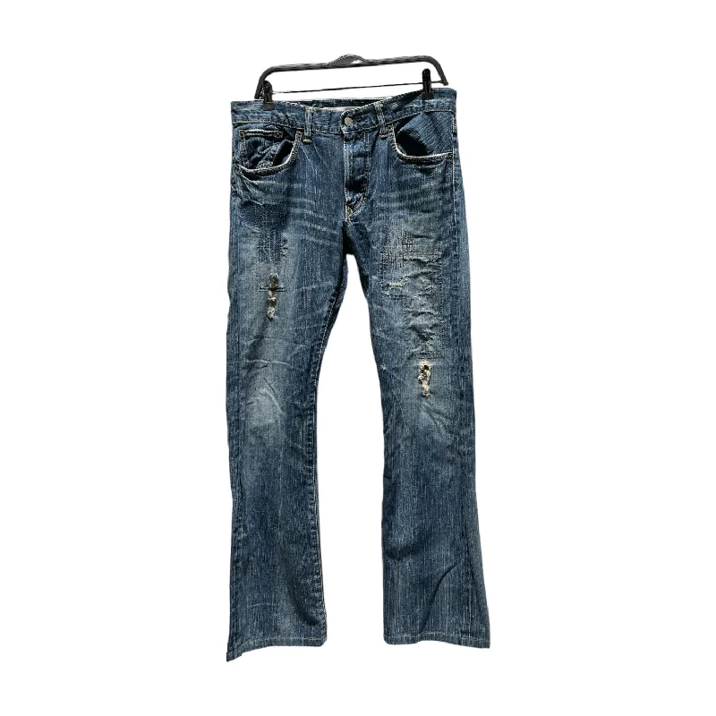 EDWIN/Straight Pants/32/Cotton/BLU/XU REWORKED STICHING