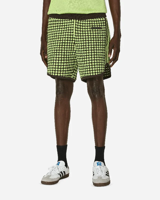 Wales Bonner Knit Shorts Frozen Yellow / Night Brown