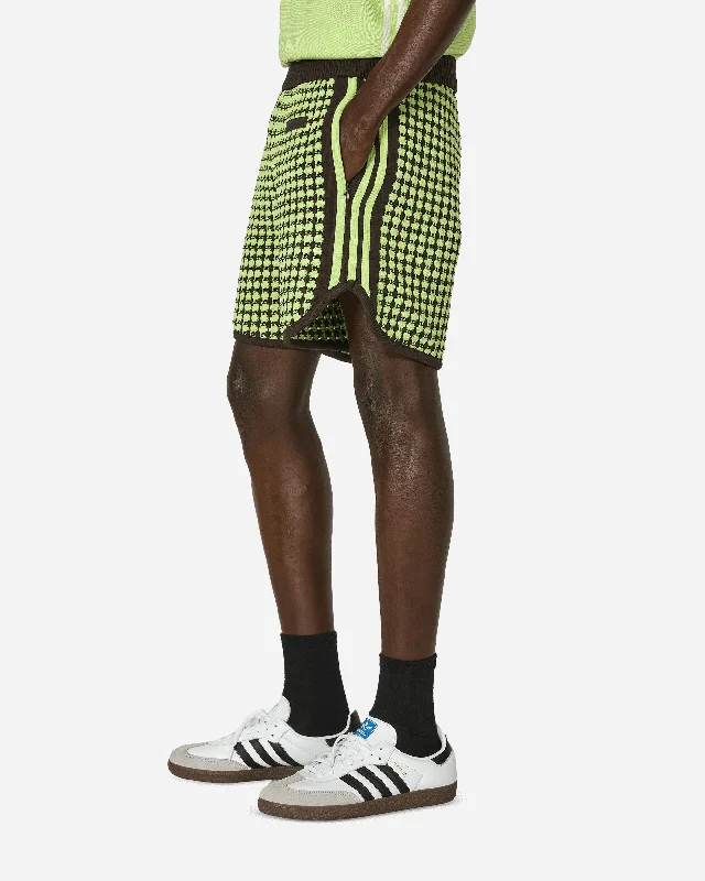 Wales Bonner Knit Shorts Frozen Yellow / Night Brown