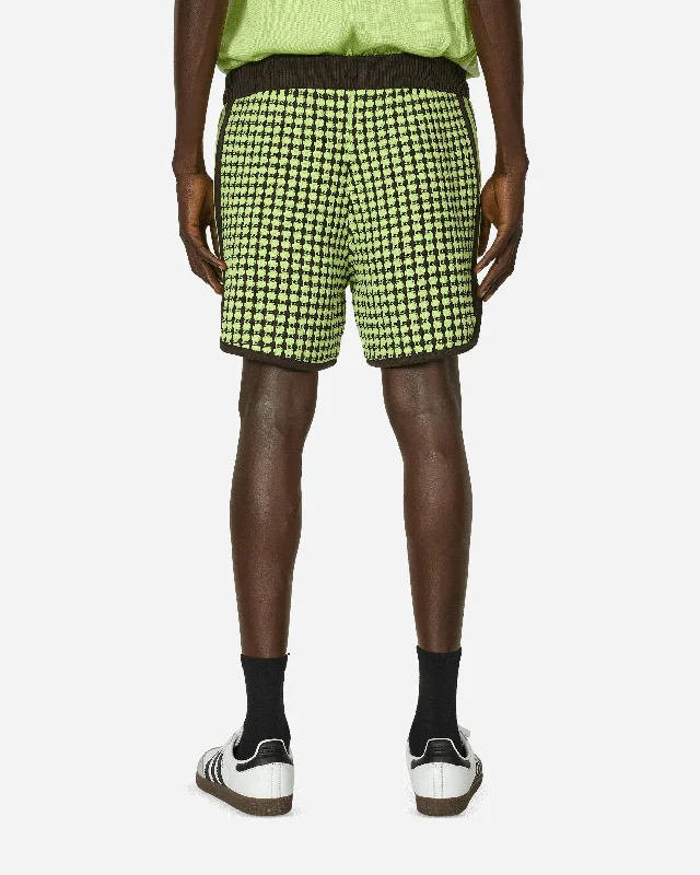 Wales Bonner Knit Shorts Frozen Yellow / Night Brown