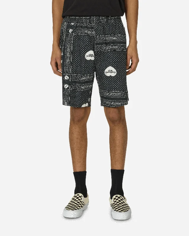 Heart Bandana Shorts Black