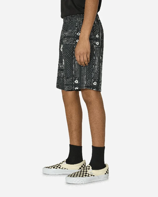 Heart Bandana Shorts Black