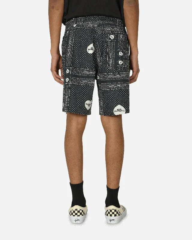 Heart Bandana Shorts Black