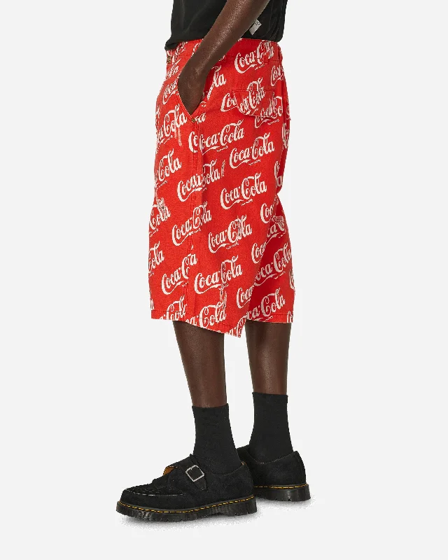 Coca-Cola Printed Canvas Shorts Red