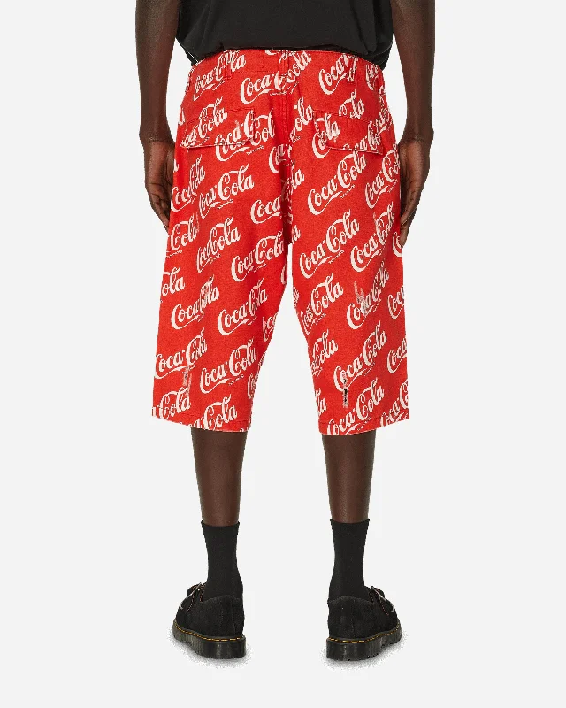 Coca-Cola Printed Canvas Shorts Red