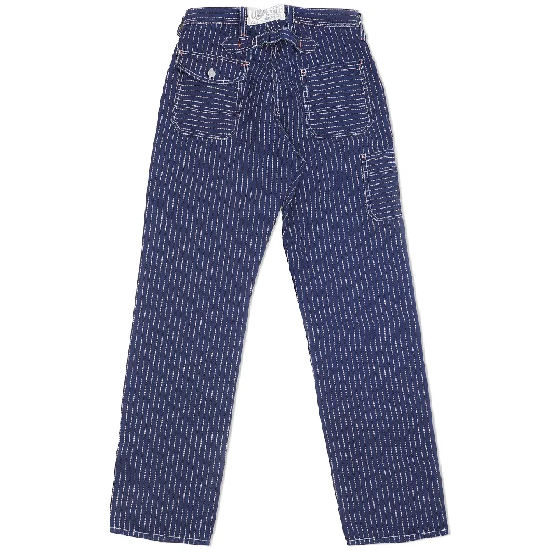 Freewheelers 2112001 Longshoreman Overall - Indigo Wabash Stripe