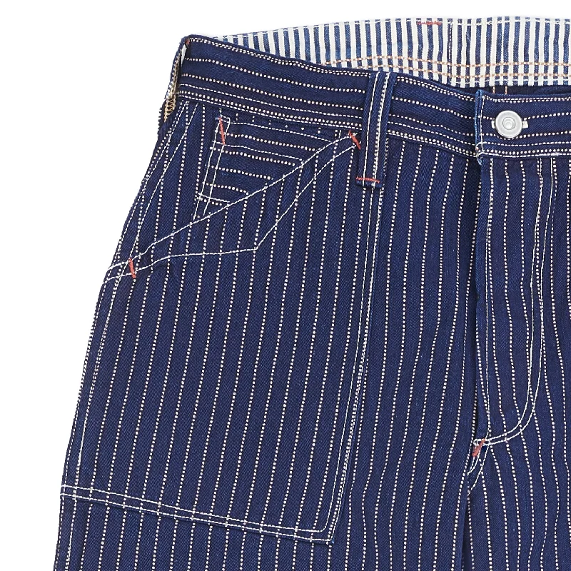 Freewheelers 2112001 Longshoreman Overall - Indigo Wabash Stripe