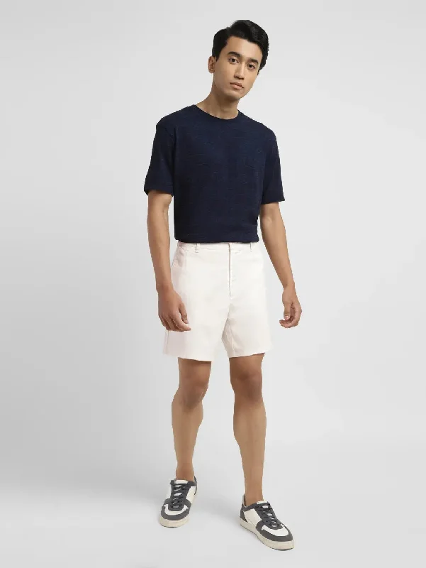 Men's Cream Regular Fit Shorts