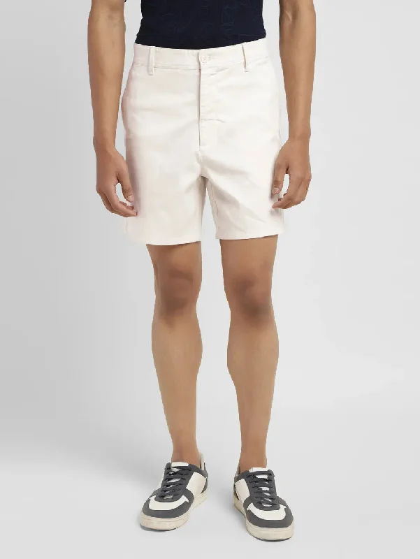 Men's Cream Regular Fit Shorts