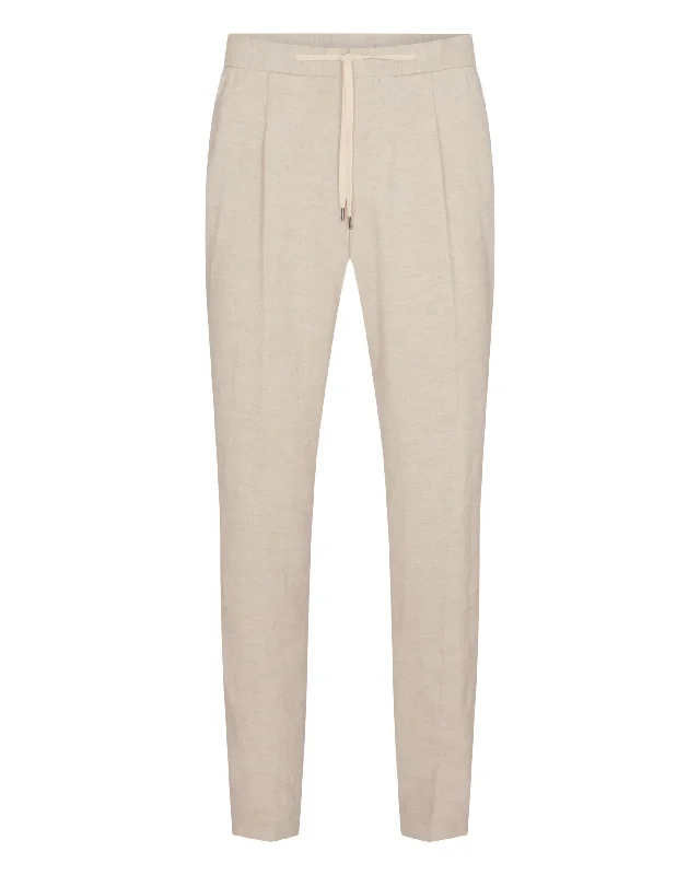 Men's Sorrento Linen Drawstring Pants Sand Brown