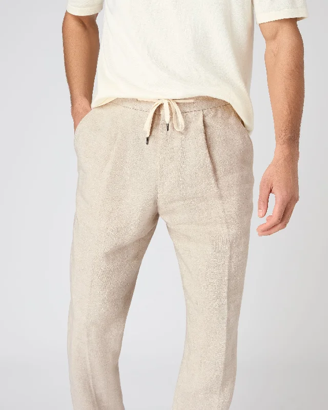 Men's Sorrento Linen Drawstring Pants Sand Brown