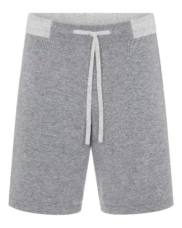 Men's Relaxed Cashmere Jogger Shorts Flannel Grey