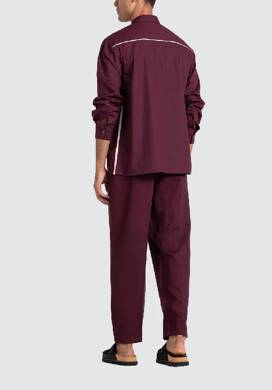 Patch Pocket Shirt Co-ord | Wine