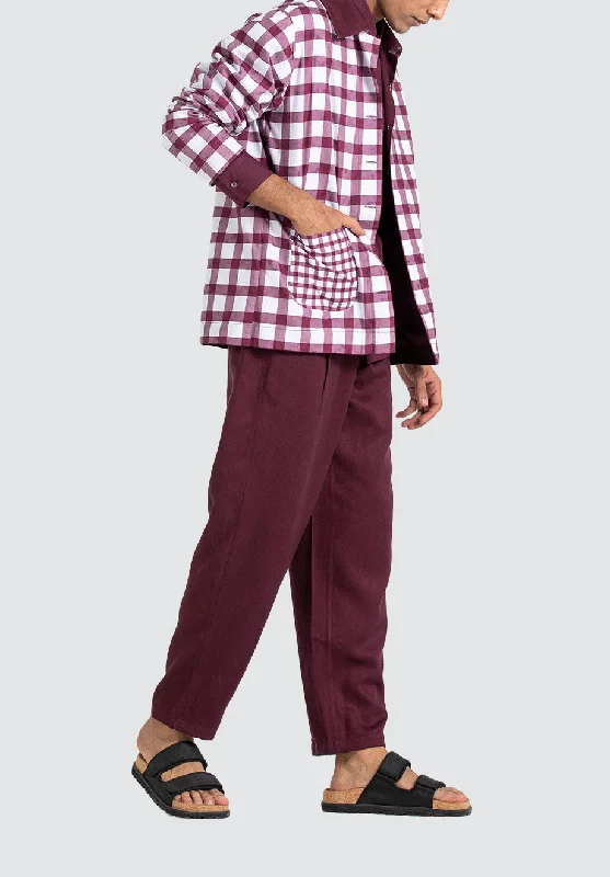 Twill Trousers | Wine