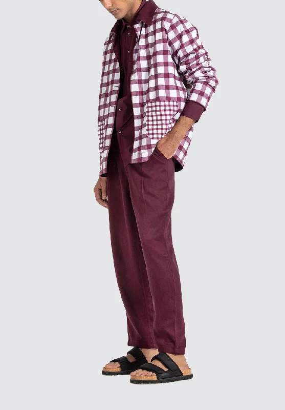 Twill Trousers | Wine