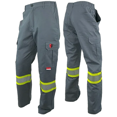 Atlas AR/FR Grey Cargo Pants W/ 4"" Striping 4054GR