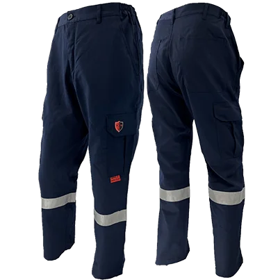 Atlas AR/FR Navy Cargo Pants W/ 2"" Silver reflective 405NB