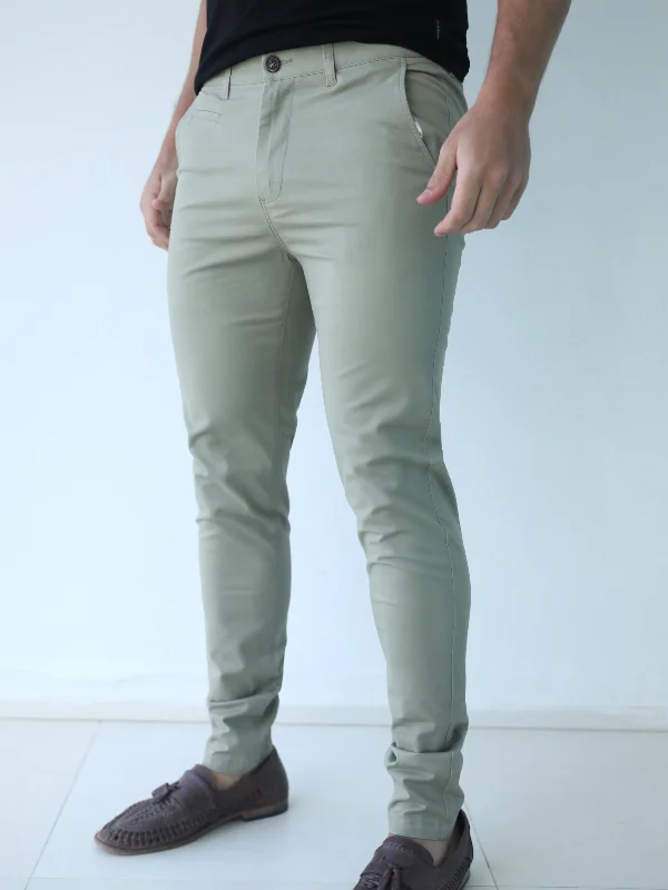 Stretch Chinos - Sage Green