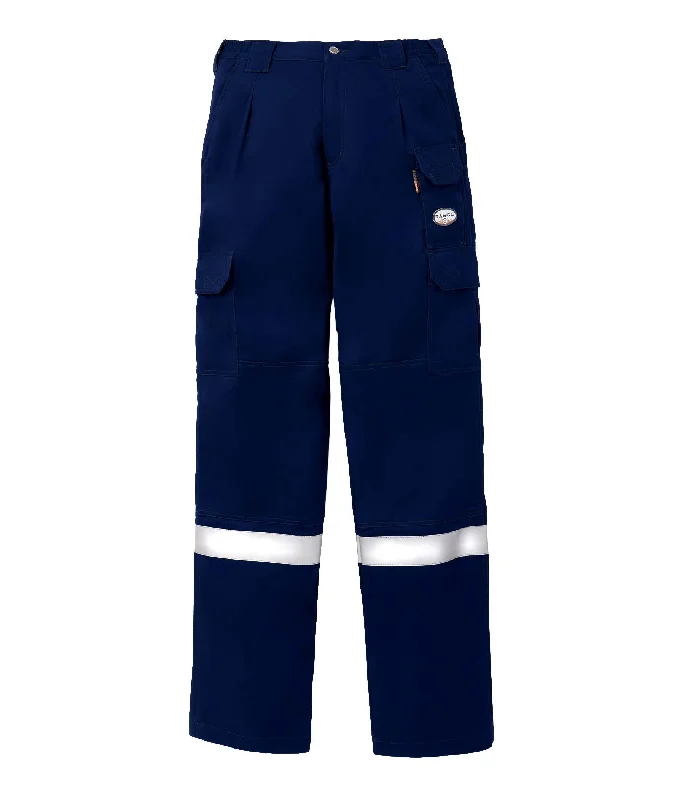 Navy Blue FR 7 Pocket Field Pants With 2'' CSA Silver Reflective Tape