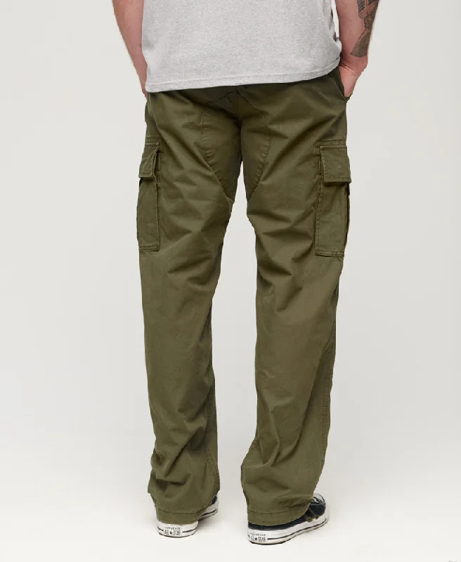 Organic Cotton Baggy Cargo Pants | Drab Olive Green