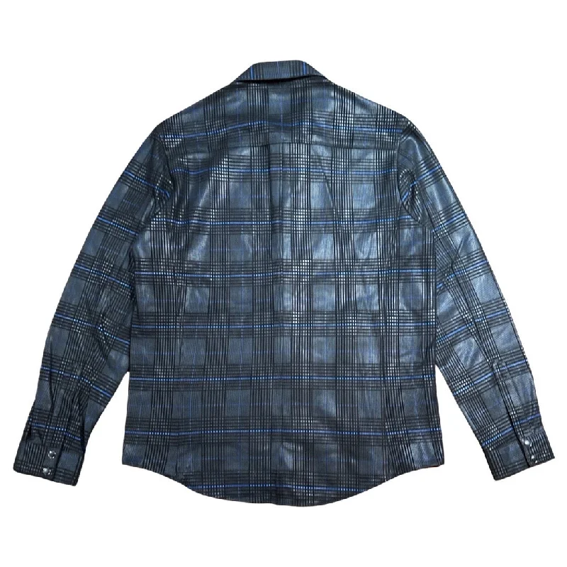 Barya NewYork Blue & Black Suede Lambskin Shirt