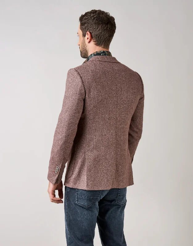 Batten Dusty Maroon Herringbone Blazer