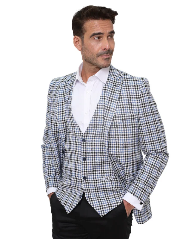 Blue Glen Check Blazer & Waistcoat