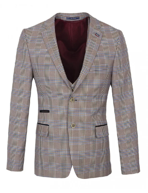 Brown Glen Check Blazer & Waistcoat