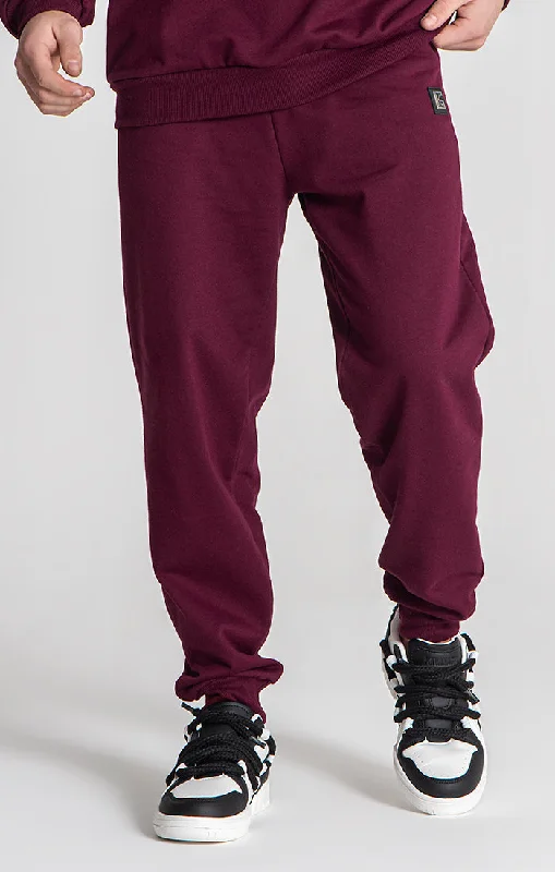 Burgundy Mad Bear Joggers