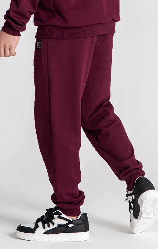 Burgundy Mad Bear Joggers