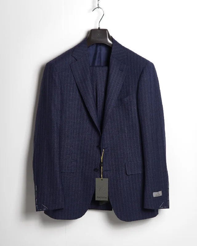 Double Pinstripe Wool Stretch Suit