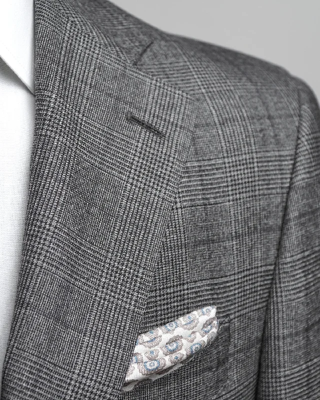 Prince Of Wales Super 130's Grey Suit