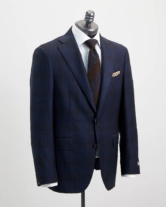 Shadow Check Super 130's Navy Suit