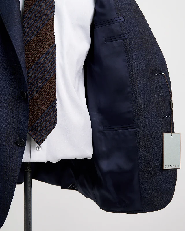 Shadow Check Super 130's Navy Suit