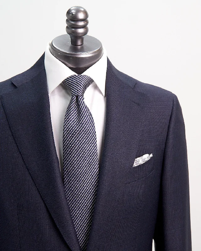 Tonal Prince Of Wales Super 130's Navy Suit