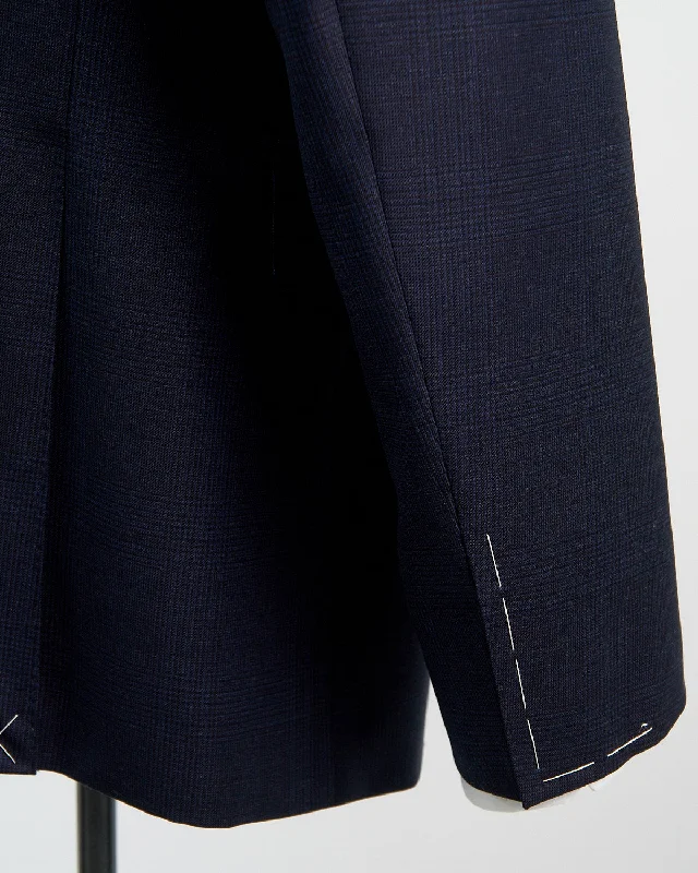 Tonal Prince Of Wales Super 130's Navy Suit