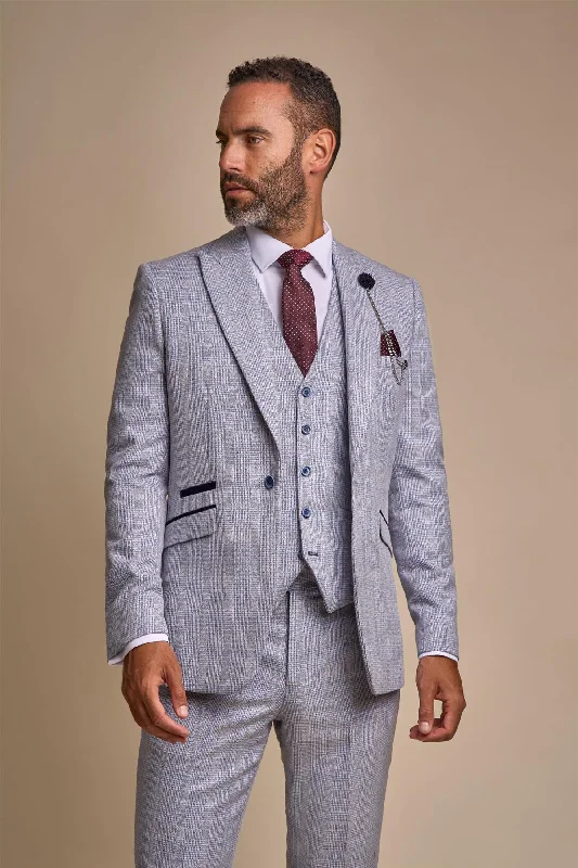 Cavani Caridi Sky Check Three Piece Suit