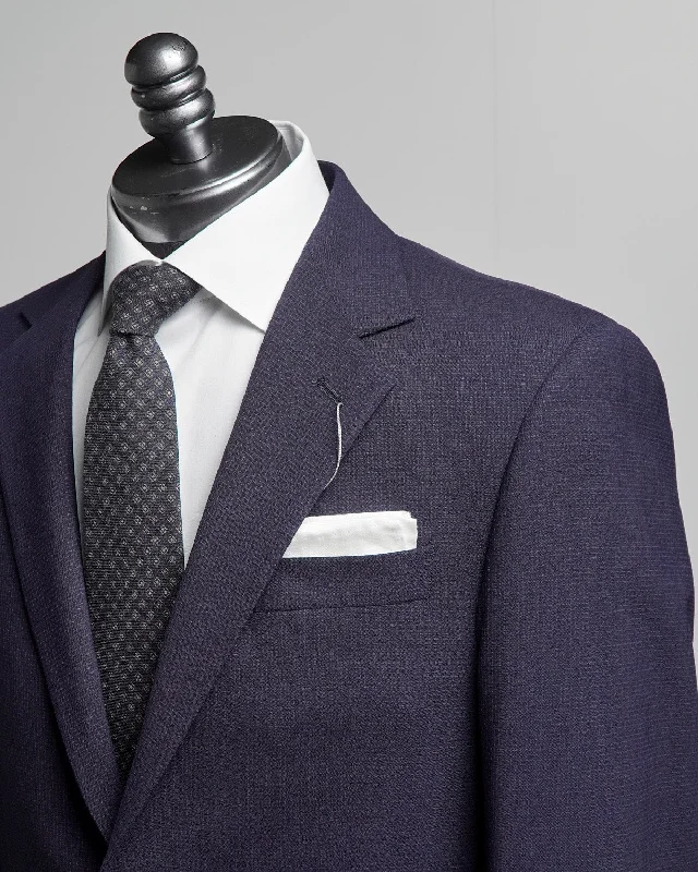 Navy Stretch Wool Dot Jacquard All Season Suit