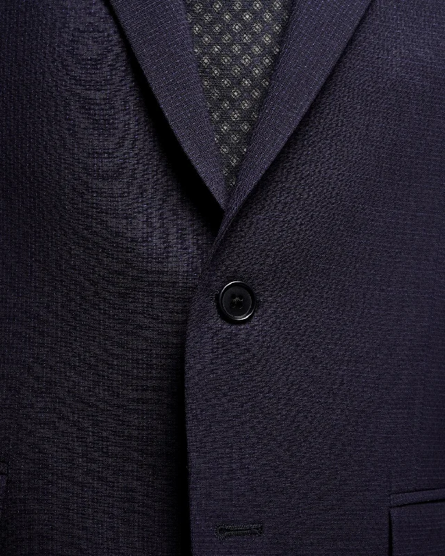 Navy Stretch Wool Dot Jacquard All Season Suit