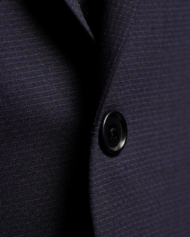 Navy Stretch Wool Dot Jacquard All Season Suit