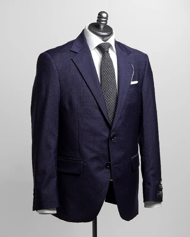 Navy Super 110's Subtle Check All Season Suit