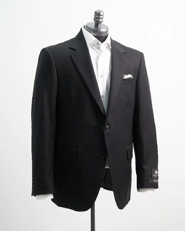 Solid Black Super 100's Twill All Season Suit