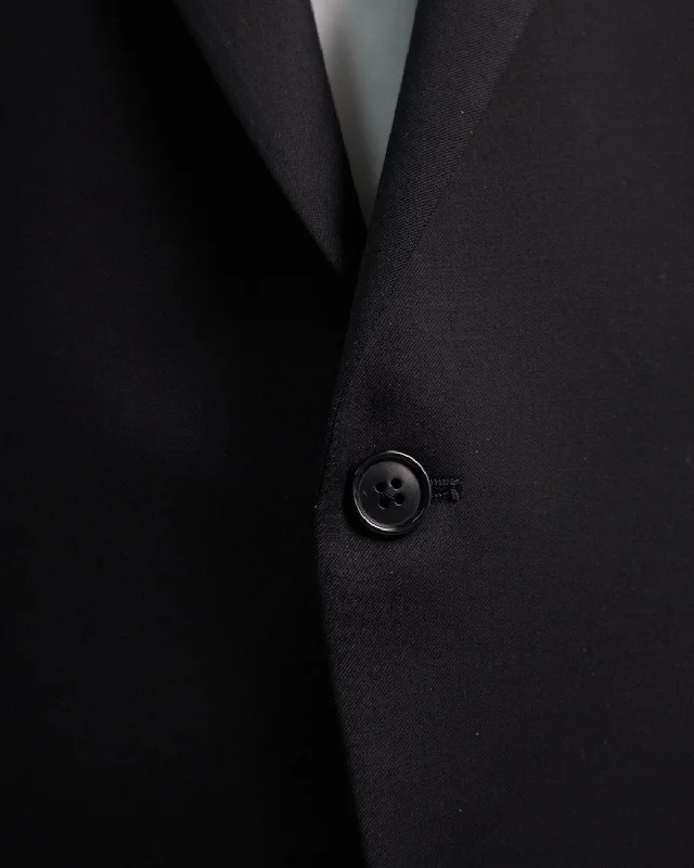 Solid Black Super 100's Twill All Season Suit