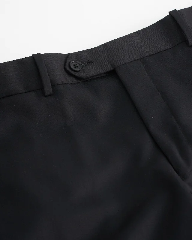 Solid Black Super 100's Twill All Season Suit