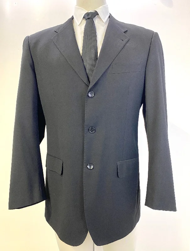 Mid-1990s Vintage Black Designer Blazer, Giorgio Armani Collezioni Classy Jacket, C42