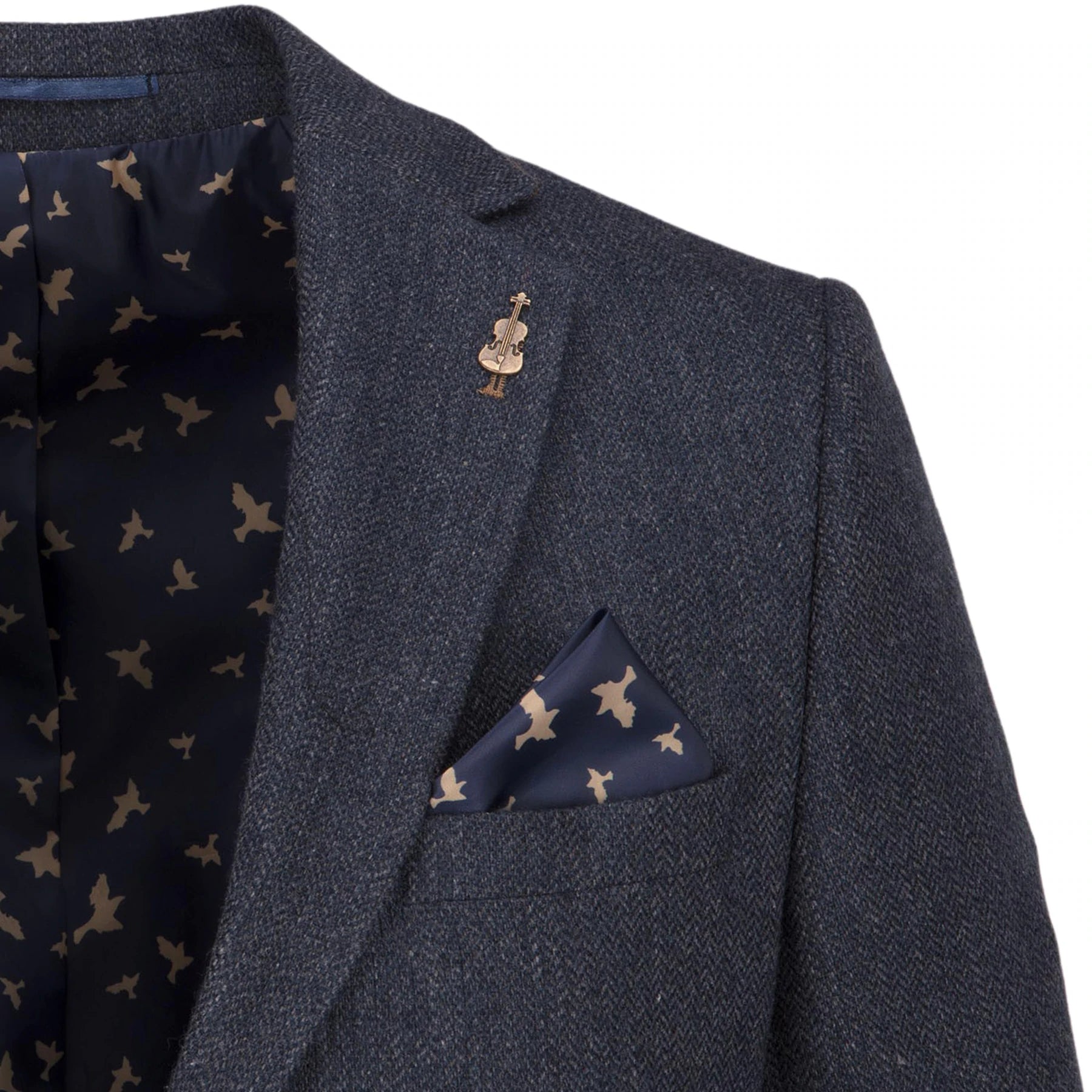 Fratelli Uniti Navy Herringbone Blazer