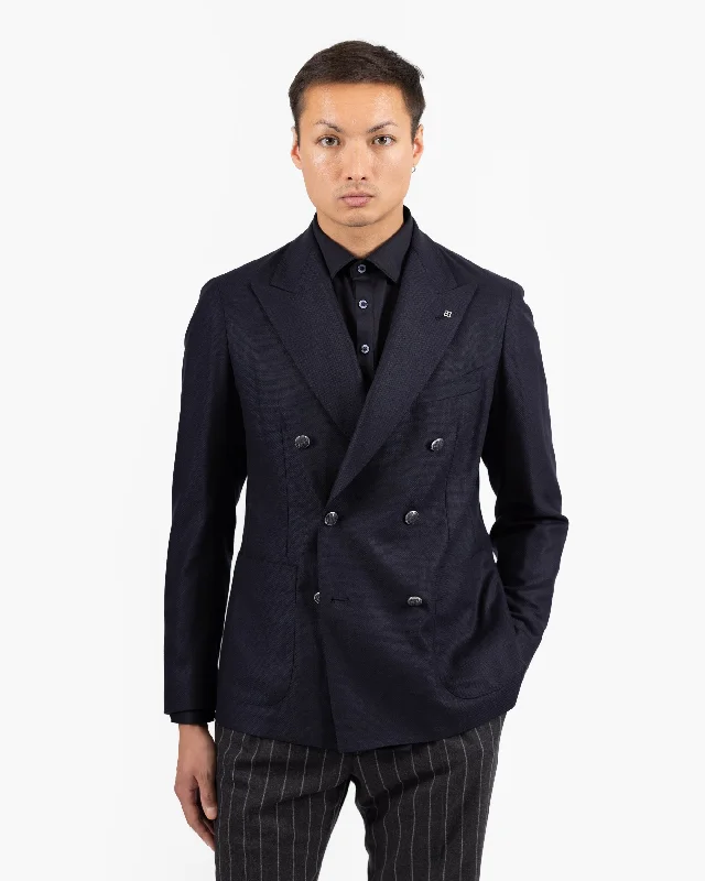 Darrel Virgin wool double-breasted Jacket - Navy Blue