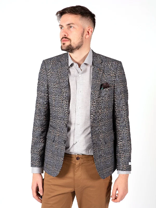 Grey Check Tweed Blazer