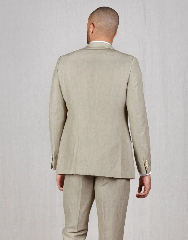 Hawker Bone Linen-Wool Blend Twill Blazer