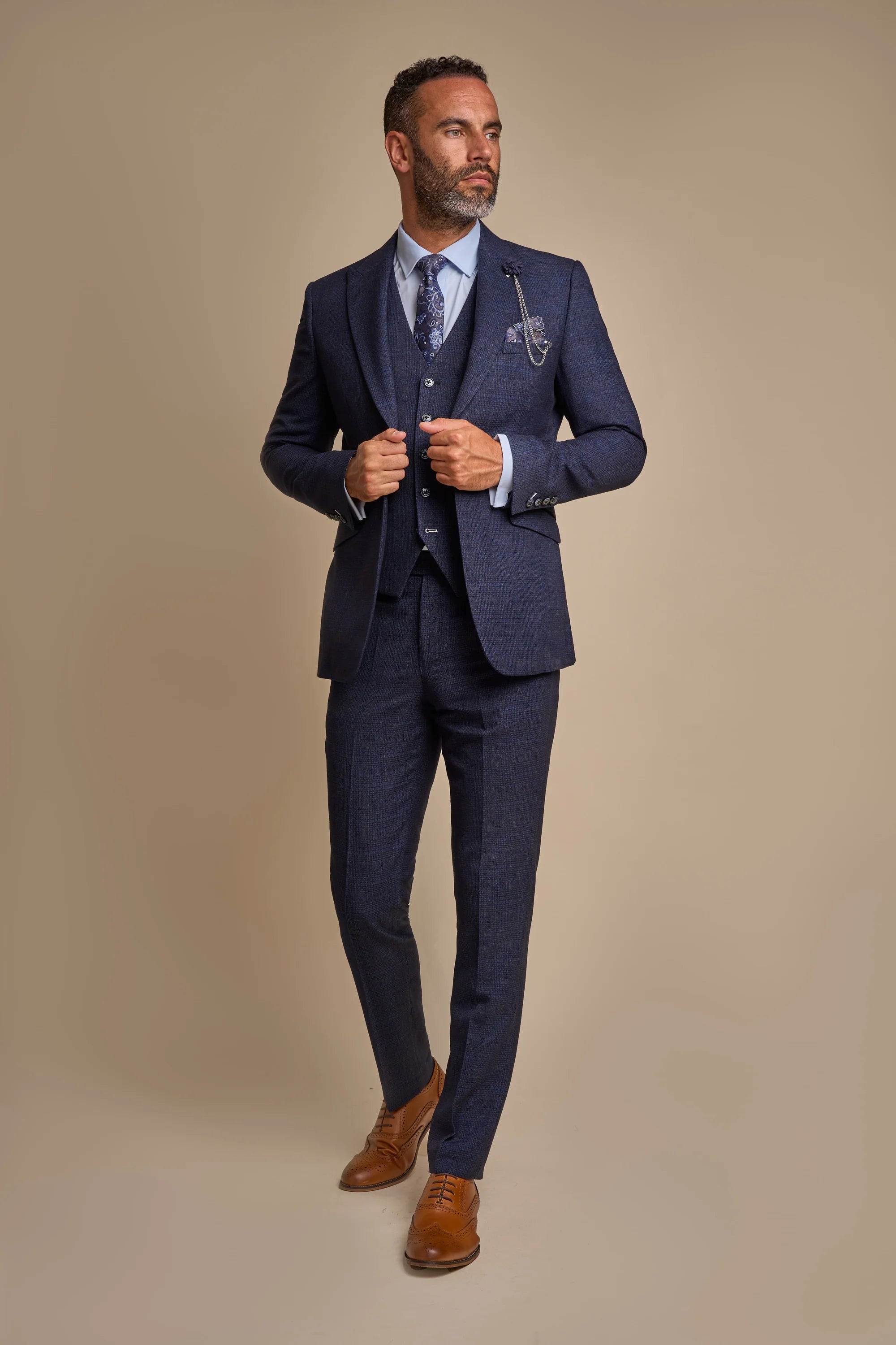 Cavani Caridi Three Piece Navy Suit